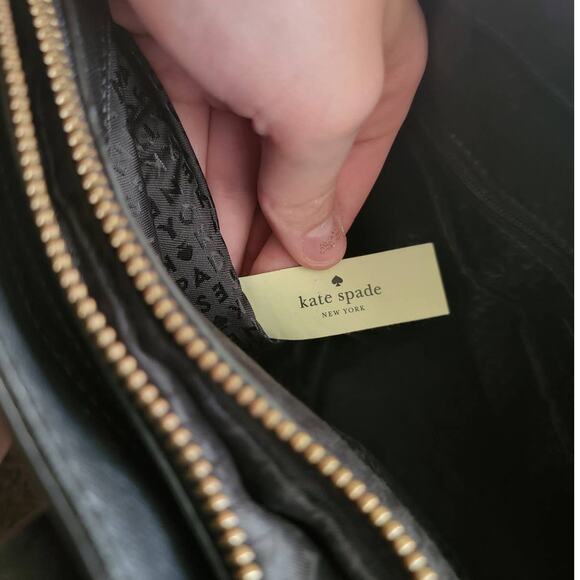 Kate Spade Laurel Way Jaymes Tote Bag Purse Leather New York Black Crossgrain - Picture 7 of 11